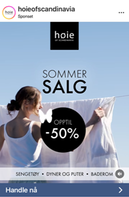 Sommersalg på Høie sengetøy, opptil 50%
